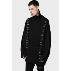 Unisex Sweater KILLSTAR - Daith Knit - Black 11 Unisex Sweater KILLSTAR - Daith Knit - Black -Fashionable street clothing awe2wizao4