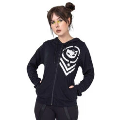 Women's Hoodie Bye Bye Kitty - BBK MILITA - BLACK -Fashionable street clothing bbk militia hood ladies black bye bye kitty 394