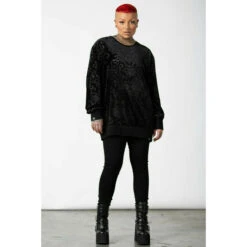 Unisex Sweatshirt KILLSTAR - Blasphemia - Black -Fashionable street clothing blasphemia sweatshirt h003