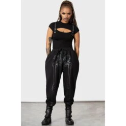 Trousers Unisex (sweatpants) KILLSTAR - Bone Idle - Black -Fashionable street clothing bone idle joggers 2szh