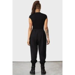 Trousers Unisex (sweatpants) KILLSTAR - Bone Idle - Black -Fashionable street clothing bone idle joggers 5szh
