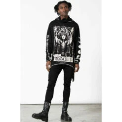 Unisex Sweatshirt KILLSTAR - Companion - Black 11 Unisex Sweatshirt KILLSTAR - Companion - Black -Fashionable street clothing companion oversized hoodie b003