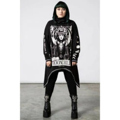 Unisex Sweatshirt KILLSTAR - Companion - Black 12 Unisex Sweatshirt KILLSTAR - Companion - Black -Fashionable street clothing companion oversized hoodie b004