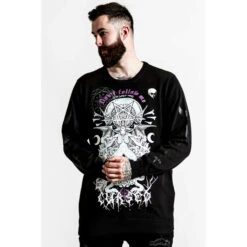 Unisex Jumper KILLSTAR - Cursed Knit - BLACK -Fashionable street clothing cursed knit sweater b003