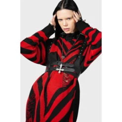 Women's Sweater KILLSTAR - Libi Sweater - Red -Fashionable street clothing d17zglb13