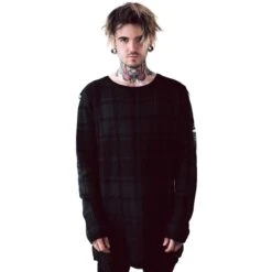 Unisex Jumper KILLSTAR - Darklands - TARTAN