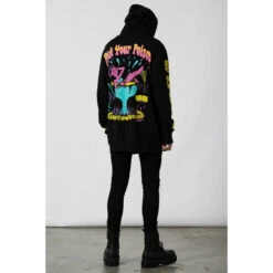 Sweatshirt Unisex KILLSTAR - Devils Cocktail - Black -Fashionable street clothing devils cocktail zip hoodie w a x1603