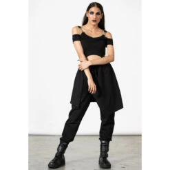 Trousers Unisex (sweatpants) KILLSTAR - Divine Call Layered Joggers - Black -Fashionable street clothing divine call layered joggers w b005