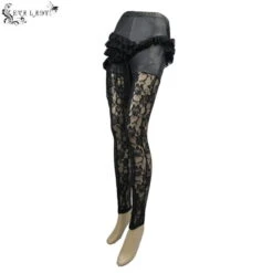 Women's Trousers (leggings) DEVIL FASHION - Ghost Dance Gothic Mesh -Fashionable street clothing ept00154gutlq