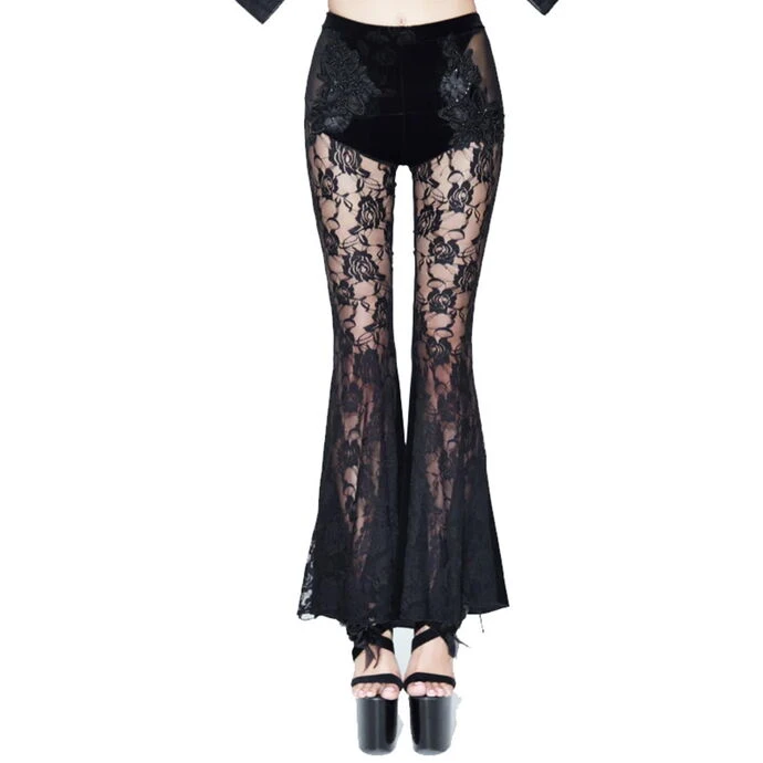 Women's Trousers DEVIL FASHION - Bid You Farewell Gothic Floral 3 Women's Trousers DEVIL FASHION - Bid You Farewell Gothic Floral