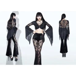 Women's Trousers DEVIL FASHION - Bid You Farewell Gothic Floral 12 Women's Trousers DEVIL FASHION - Bid You Farewell Gothic Floral -Fashionable street clothing ept005 8