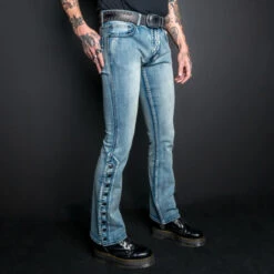 Men's Trousers WORNSTAR - Hellraiser Side - Classic Blue -Fashionable street clothing essentials collection hellraiser side button pants classic blue 00000000000012