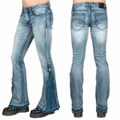 Men's Trousers (jeans) WORNSTAR - Hellraiser - Classic Blue -Fashionable street clothing essentials collection hellraiser side zipper pants classic blue 004
