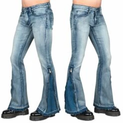 Men's Trousers (jeans) WORNSTAR - Hellraiser - Classic Blue -Fashionable street clothing essentials collection hellraiser side zipper pants classic blue 006