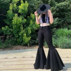 Women's Trousers KILLSTAR - Eternal Flares - Black -Fashionable street clothing eternal flares b002