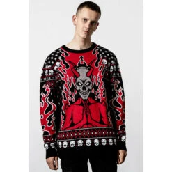 Unisex Sweater KILLSTAR - Festive Af Knit - Black -Fashionable street clothing festive af knit sweater c003