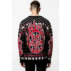 Unisex Sweater KILLSTAR - Festive Af Knit - Black -Fashionable street clothing festive af knit sweater c004