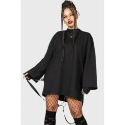 Unisex Sweatshirt KILLSTAR - Flayer - Black -Fashionable street clothing flayer sweatshirt 14tra