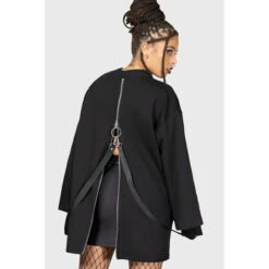 Unisex Sweatshirt KILLSTAR - Flayer - Black -Fashionable street clothing flayer sweatshirt 15tra