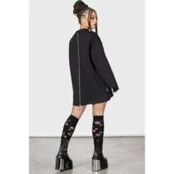 Unisex Sweatshirt KILLSTAR - Flayer - Black -Fashionable street clothing flayer sweatshirt 16tra