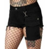 Women's Shorts KILLSTAR - Fury Road Denim Garter - Black -Fashionable street clothing fury road denim garter shorts w c000
