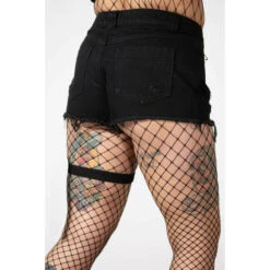 Women's Shorts KILLSTAR - Fury Road Denim Garter - Black -Fashionable street clothing fury road denim garter shorts w c002