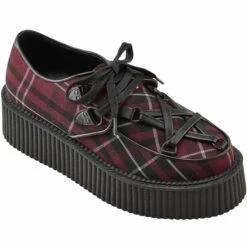 Women's Shoes KILLSTAR - Hexellent Creepers - Blood Tartan