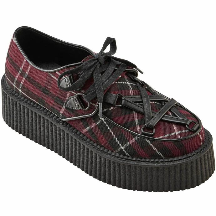 Women's Shoes KILLSTAR - Hexellent Creepers - Blood Tartan 3 Women's Shoes KILLSTAR - Hexellent Creepers - Blood Tartan