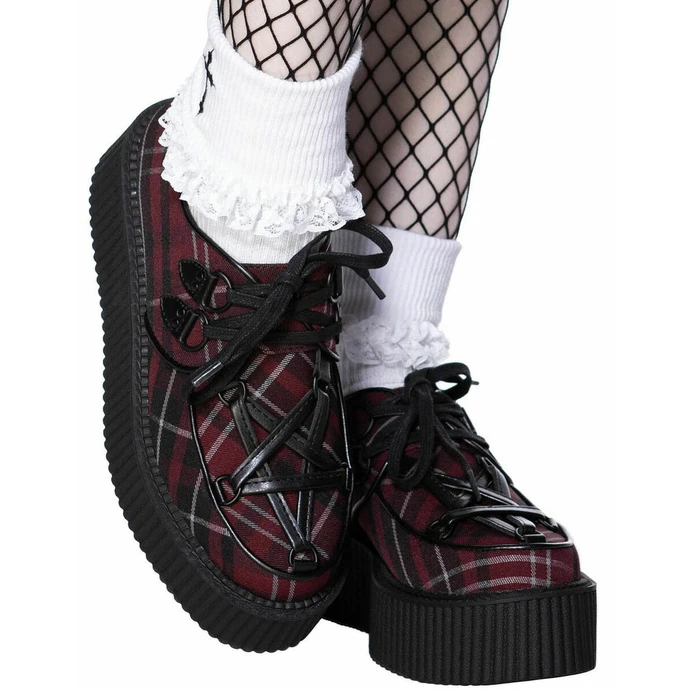 Women's Shoes KILLSTAR - Hexellent Creepers - Blood Tartan 4 Women's Shoes KILLSTAR - Hexellent Creepers - Blood Tartan - Image 2