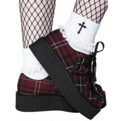 Women's Shoes KILLSTAR - Hexellent Creepers - Blood Tartan 10 Women's Shoes KILLSTAR - Hexellent Creepers - Blood Tartan -Fashionable street clothing hexellent creepers blood tartan002