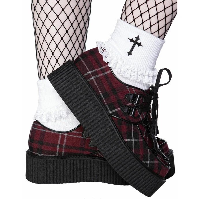 Women's Shoes KILLSTAR - Hexellent Creepers - Blood Tartan 5 Women's Shoes KILLSTAR - Hexellent Creepers - Blood Tartan - Image 3