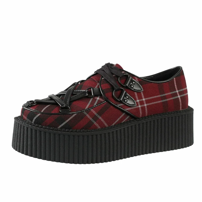 Women's Shoes KILLSTAR - Hexellent Creepers - Blood Tartan 6 Women's Shoes KILLSTAR - Hexellent Creepers - Blood Tartan - Image 4