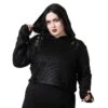 Women's Sweater KILLSTAR - High Moon Foil Knit Crop - Pewter -Fashionable street clothing high moon foil knit crop hoodie 000