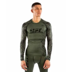 Men's T-shirt Long Sleeved UFC VENUM - Authentic Performance Rashguard - Khaki