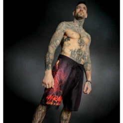 Men's Swimwear (shorts) HYRAW - BURN IN HELL -Fashionable street clothing hyraw boardshort homme burn in hell 4