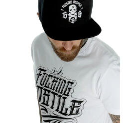 Men's T-shirt HYRAW - Graphic - Fucking H Blanc -Fashionable street clothing hyraw tee shirt blanc homme fucking hostile 2