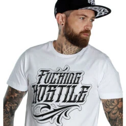 Men's T-shirt HYRAW - Graphic - Fucking H Blanc -Fashionable street clothing hyraw tee shirt blanc homme fucking hostile 4
