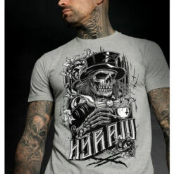 Men's T-shirt HYRAW - Graphic - DEATH AWAITS GRIS 10 Men's T-shirt HYRAW - Graphic - DEATH AWAITS GRIS -Fashionable street clothing hyraw tee shirt gris homme death awaits 1