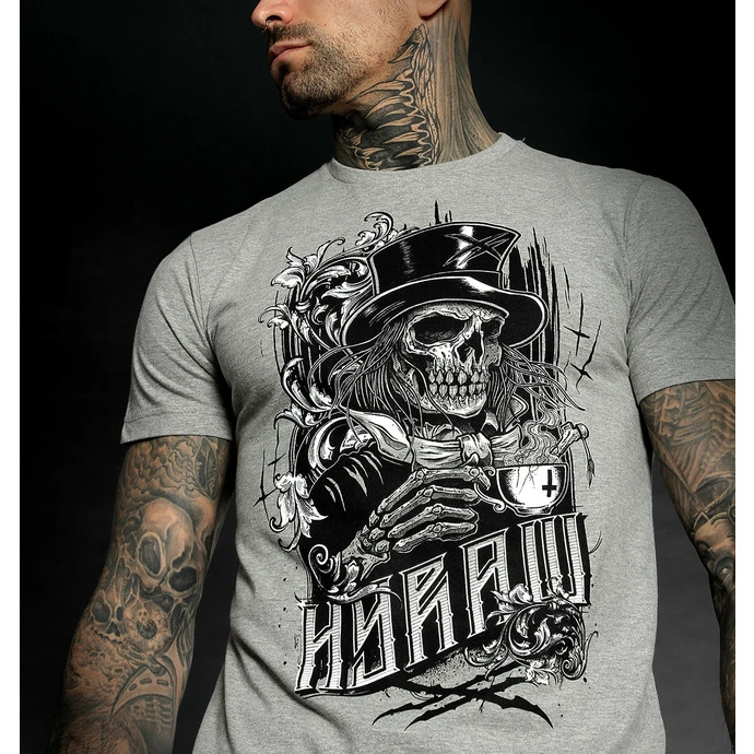 Men's T-shirt HYRAW - Graphic - DEATH AWAITS GRIS 6 Men's T-shirt HYRAW - Graphic - DEATH AWAITS GRIS - Image 4