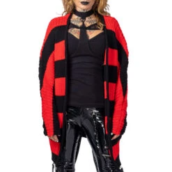 Women's Sweater HEARTLESS - IN A DAZE CARDIGAN - BLACK/RED -Fashionable street clothing in a daze cardigan ladies black red heartless 5