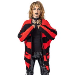 Women's Sweater HEARTLESS - IN A DAZE CARDIGAN - BLACK/RED -Fashionable street clothing in a daze cardigan ladies black red heartless 6