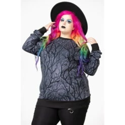 Sweatshirt Unisex KILLSTAR - Into The Woods - Black -Fashionable street clothing into the woods sweatshirt 757ckoo