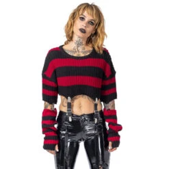 Women's Sweater HEARTLESS - ISADORA - BLACK/RED -Fashionable street clothing isadora top ladies black red heartless 10