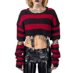 Women's Sweater HEARTLESS - ISADORA - BLACK/RED -Fashionable street clothing isadora top ladies black red heartless 9