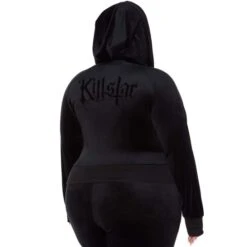 Women's Hoodie KILLSTAR - Just Crew-Sin Velvet - BLACK -Fashionable street clothing just crew sin velvet hoodie b003