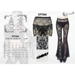 Women's Trousers DEVIL FASHION - Pagan Festivity Gothic Fishnet Bell-Bottom -Fashionable street clothing k2an215a