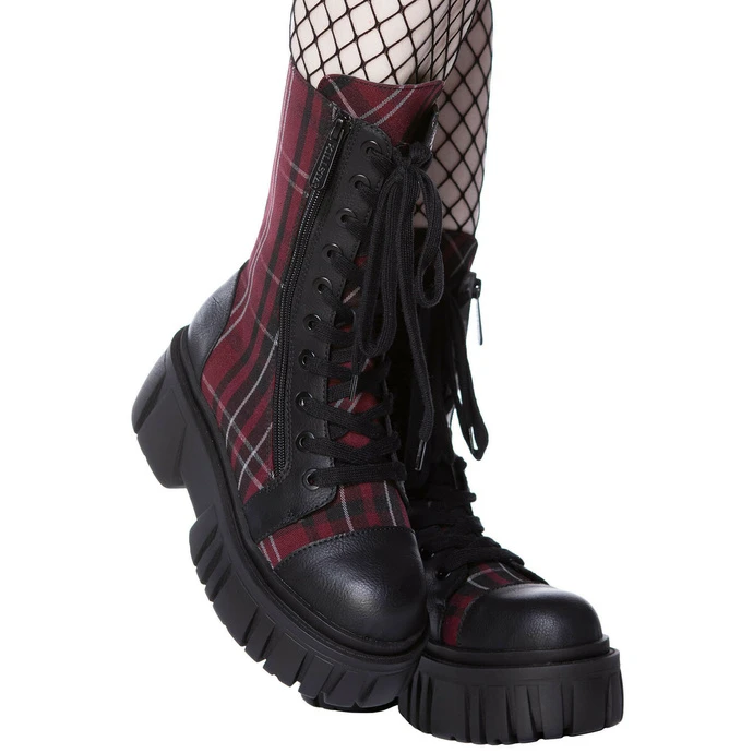 Shoes KILLSTAR - Kick The Bucket Boots - BLOOD TARTAN 4 Shoes KILLSTAR - Kick The Bucket Boots - BLOOD TARTAN - Image 2
