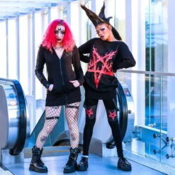 Women's Trousers (leggings) KILLSTAR - Bloodpact - Black -Fashionable street clothing ku48mt63