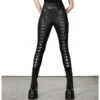 Women's Trousers (leggings) KILLSTAR - Laced For Days - Black -Fashionable street clothing laced for days leggings 18t