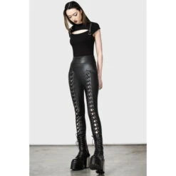 Women's Trousers (leggings) KILLSTAR - Laced For Days - Black -Fashionable street clothing laced for days leggings 19t